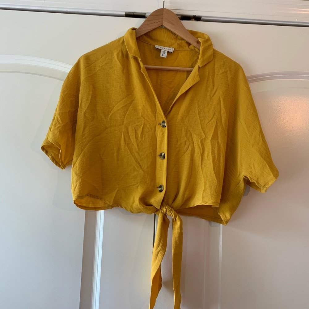 Topshop cropped tie tee